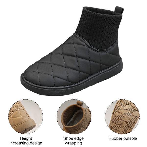 Damskor Snöskor Halksäkra Vinterskor Varma Fuskpälsfodrade Ankelboots Utomhus Bekväma Sockboots för Kvinnor