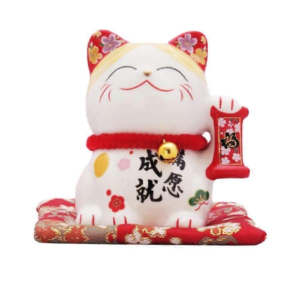 1 sæt japansk kattefigur keramisk håndværkspynt udsøgte dyrekatteindretning