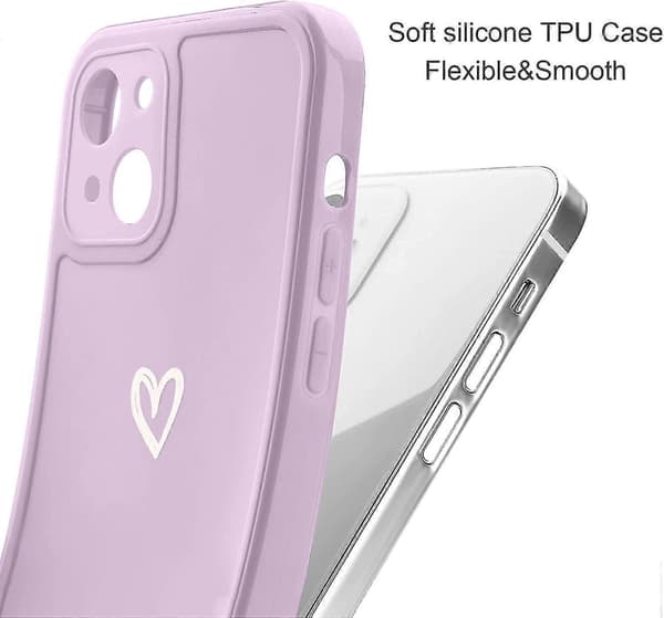 Til Iphone 13 Telefon Cover Søde Piger Silikone Stødsikkert Beskyttende Bumper Covers Med Kærlighedshjerte Mønster Design Til Iphone 13 Pink