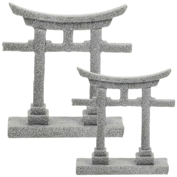 2 stk. Torii-port for hage, simuleringspynt, akvarielandskap, rekvisitt, sandbord, mikrolandskapsdekorasjon