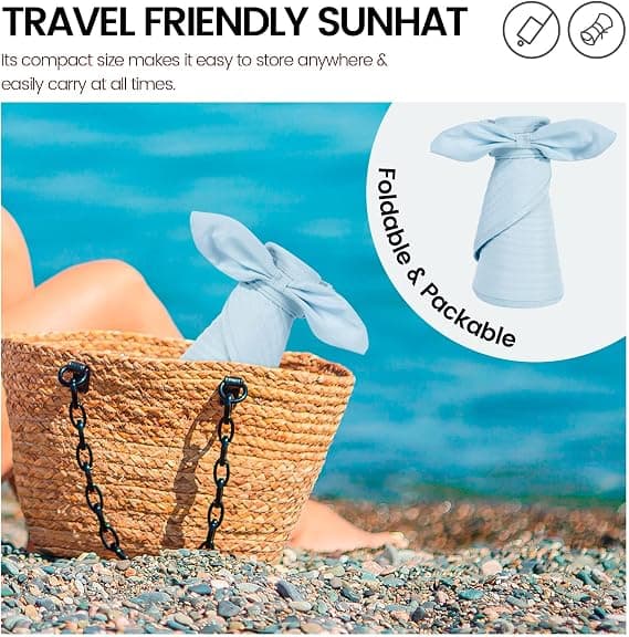 1 stk. hatte til kvinder UPF 50+ UV-solbeskyttelse blå konvertibel