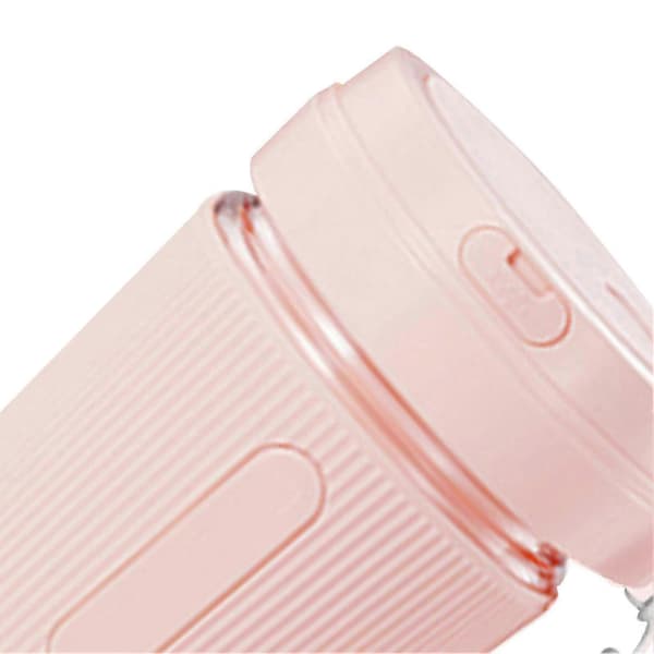 Bærbar Blender Juicer 2 Blader 300ml USB Oppladbar Multifunksjonell Bærbar Juicerkopp for Hjemmereise Rosa