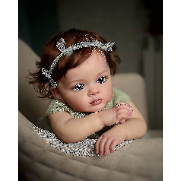 60 cm Reborn Doll Tutti Toddler Girl med Genesis Paint Högkvalitativ 3d hud Flera lager Målning Synlig ven