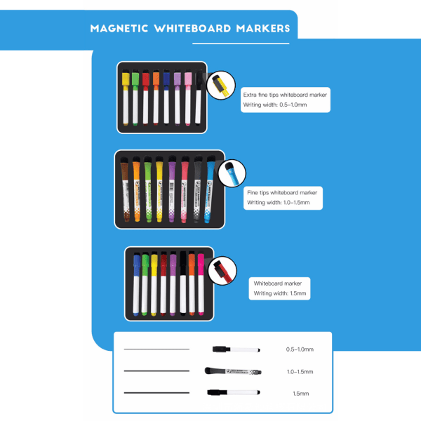 Omskrivbar magnetisk whiteboard kylskåpskalender meddelandetavla månadsplanerare