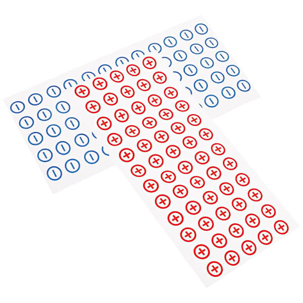 120 kpl napaisuutustarroja akun napaisuutustarroja napaisuusvaroitusturvatarrat
