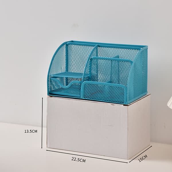 Kontorsmaterial Caddy Mesh Skrivbordsorganisatör Skolmaterialhållare 6