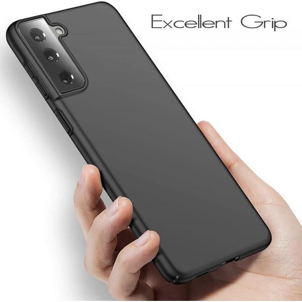 Samsung S21 Plus erittäin ohut kumipinnoitettu mattamusta kuori Basic® V2 musta