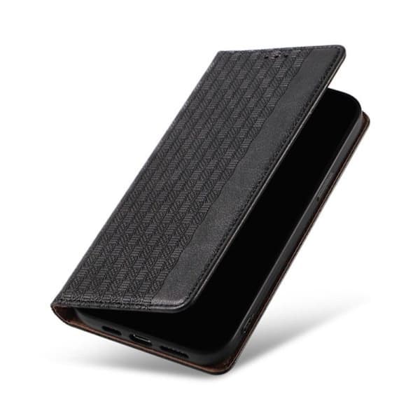 Svart magnetisk lommebokveske med stativ til iPhone 14 Pro