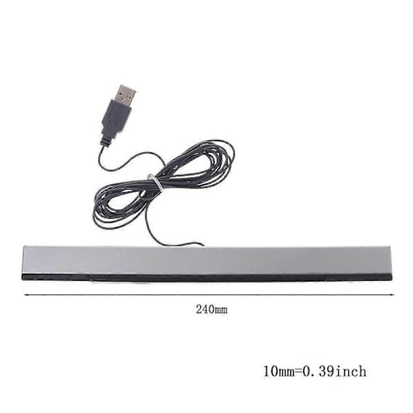 USB Sensor Bar Kablet Infrarød Stråle Sensor Bar Reparation til Wii Spillekonsol Sort Black