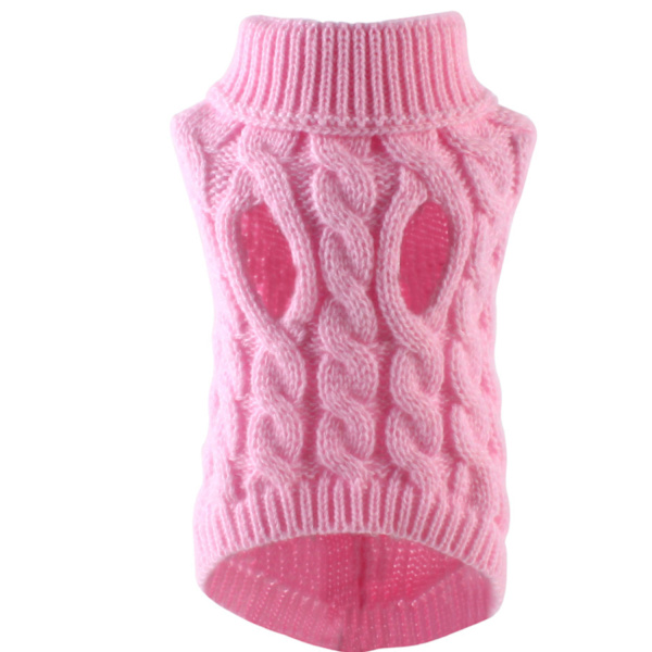Liten hund vinter varm genser (rosa) (M)