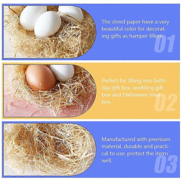 2 påsar korgfyllning raffia papper skrynkligt papper för förpackning presentförpackning fyllning