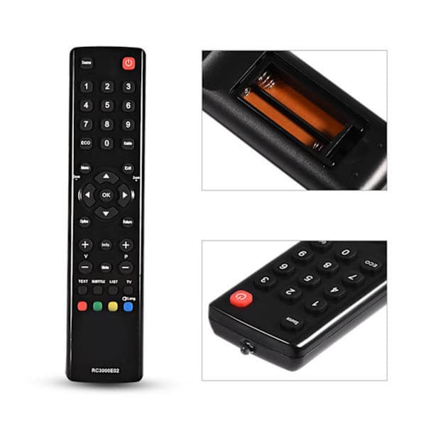 TCL RC3000E02 TV Svart Fjernkontroll Erstatning