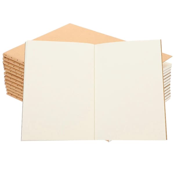 NUOLUX 12 STK A6 Kraft Notesbøger Kraft Brun Tomme Sider Tom Omslag Kraft Dagbøger