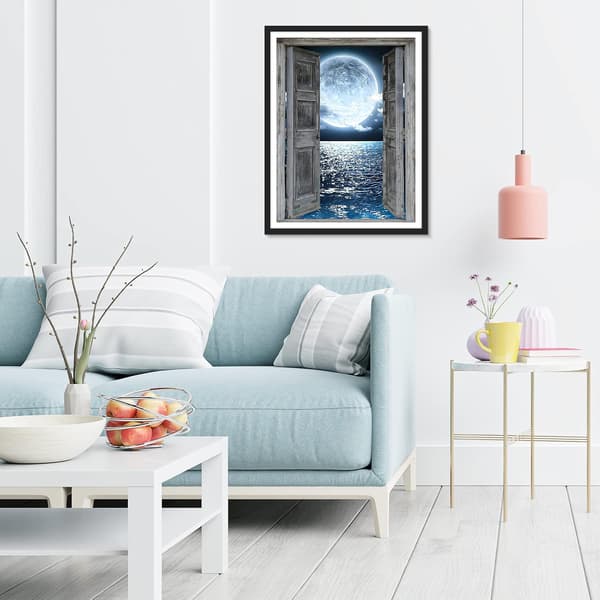 30x40cm5d DIY diamant kunst maleri Sæt - hav måned, alt dia