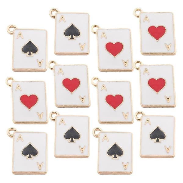 20 stk. pokerformede vedhæng til smykkefremstilling, DIY smykkevedhæng