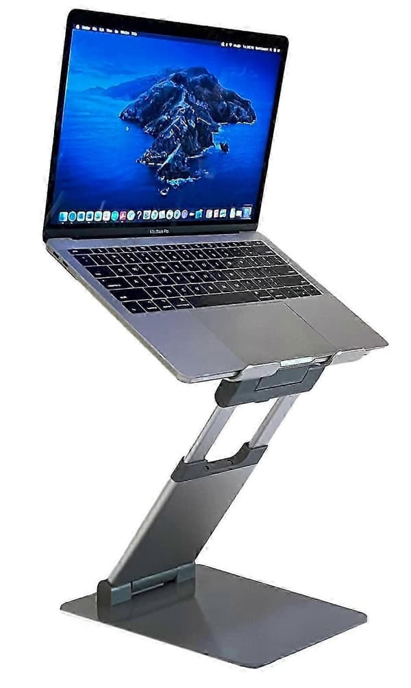 Grått Höjdjusterbart Laptop Tower-stativ, Justerbart Laptop-stativ, Flexibelt Laptop-stativ.