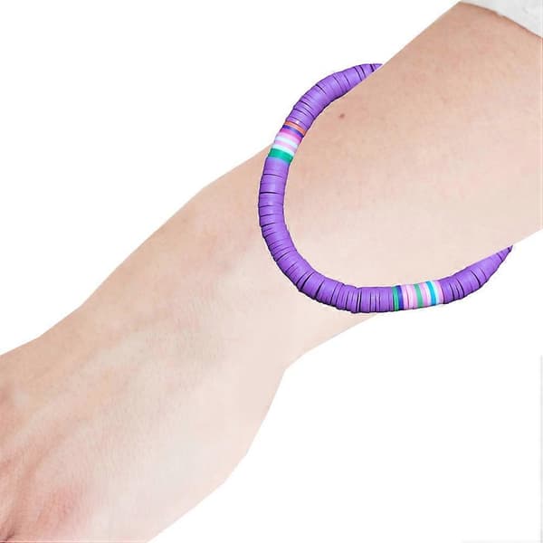 1 st bohemiskt armband sött polymerlera handrep för par (lila)