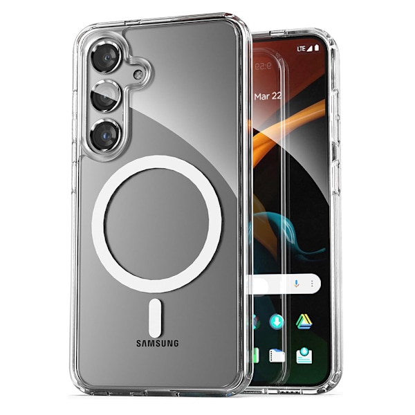 Magnetiskt trådlöst laddningsskal i PC-material för Galaxy S22 Transparent
