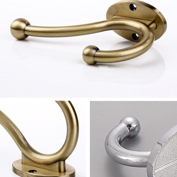 Eleganta Kroklistor för Alla Utrymmen, Dubbla Klädkrokar Väggmonterade med Tidlös Retro Dubbelkroksdesign