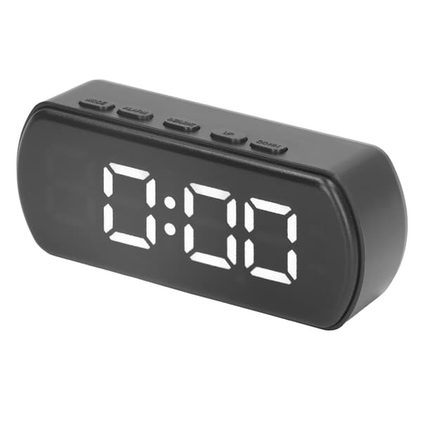 Digital väckarklocka, stor LED-display med smart ljussensor, modern design för enkel användning i sovrum eller kontor (svart)