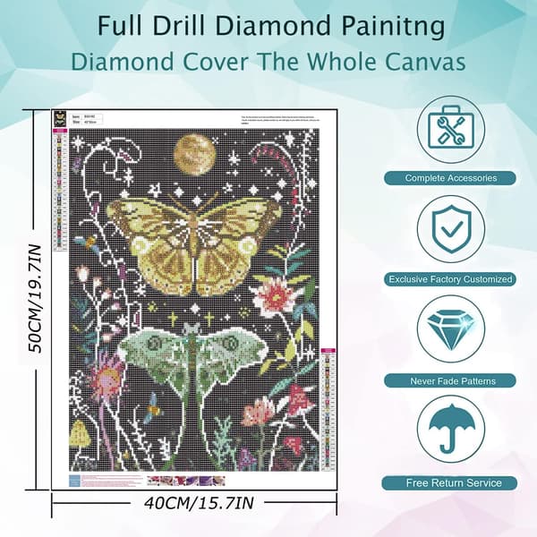 5D DIY sommerfugl diamantkunst maleri med runde diamanter fuld diamant