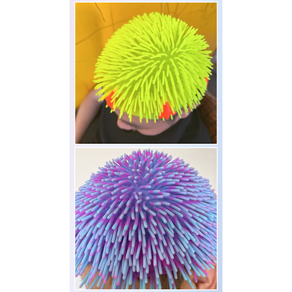 Fluorescerande silikonperukmössa med piggar - Rolig och festlig perukmössa - Blå