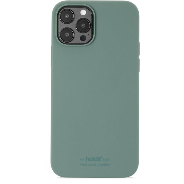 iPhone 12, iPhone 12 Pro, mobilskal, silikon, mossgrön