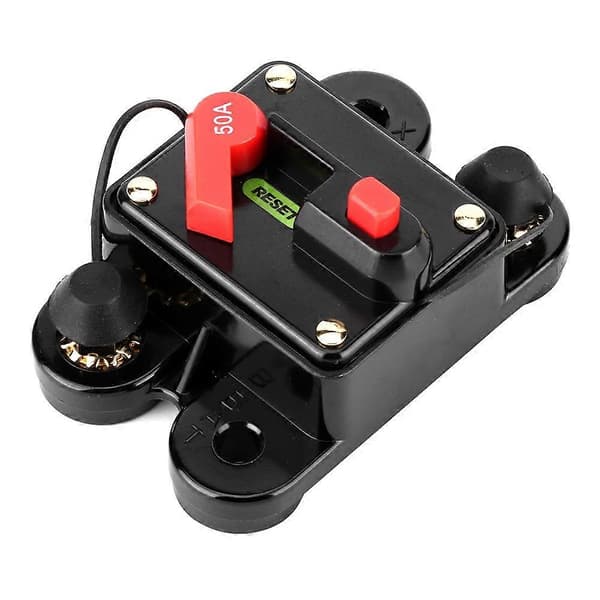 Bil Audio Automatisk Manuel Nulstil Sikringsholder Afbryder 12V 50A