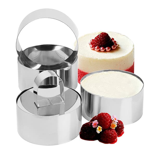 4 Stykker Kageform Rund Kageform Bageform Rustfrit Stål Kageform Mousseforme Dessertringe