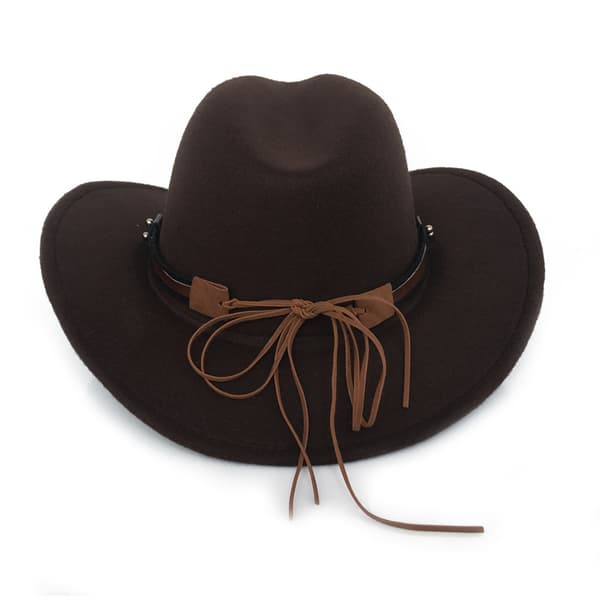 Läntinen cowboy-silinterihattu, ruskea huopa