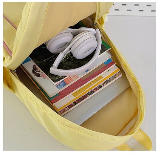 Nylon Ryggsekk: Stor Studentryggsekk Yellow