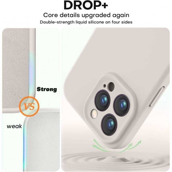 iPhone 15 Pro Gummibelagt Cover med Kamerabeskyttelse Liquid V2 - Retro White