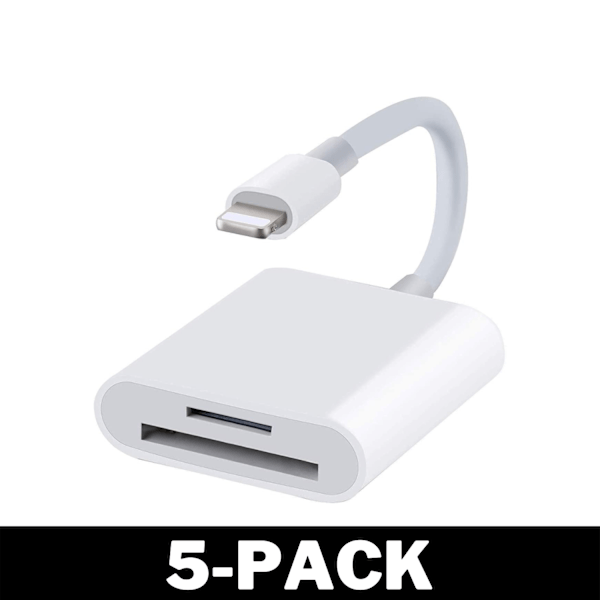 Lightning till SD Kortläsare iPhone Vit-SD Card Reader 1-Pack