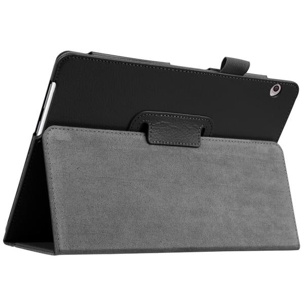 Huawei MediaPad T3 10 - Litchi läderfodral - Svart Black Svart