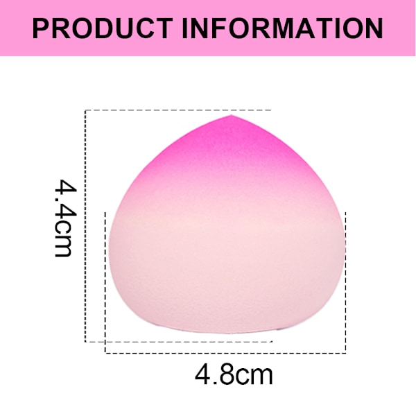 6 st Makeup-svampar, Gradient skönhetsverktyg, söt form, används för foundation och concealer