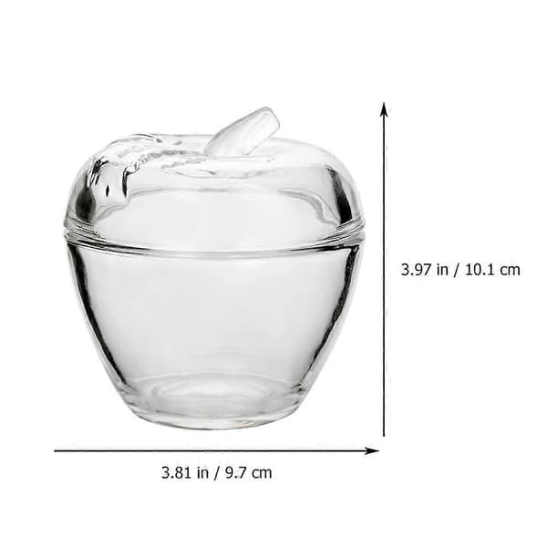 1 st godisbehållare i glas, äppelformad burk, utsökt förvaringsbehållare med lock