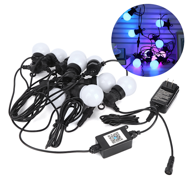Utomhus Vattentät RGB LED Ljusslinga för Trädgård Gård Uteplats Dekoration US 100-240V 8.7m