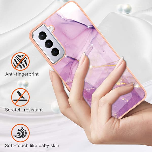Marmordeksel for Samsung Galaxy S23 Ultra Rosa Gull TPU