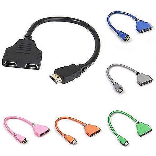 1080P HDMI-kompatibel Port Han til 2 Hun 1 Ind 2 Ud Splitter Kabel Adapter Konverter