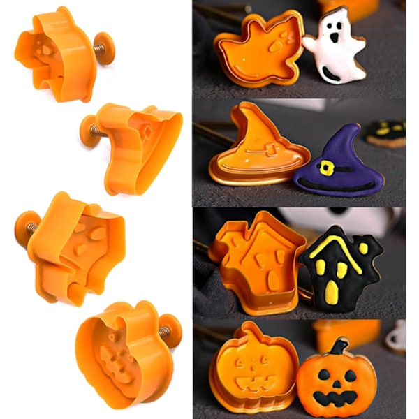 Halloween Kakformar Set - Lila Färgbelagd Hållbar Och Lätt Att Rengöra, Miljövänlig Och Presentklar För Festliga Tillfällen