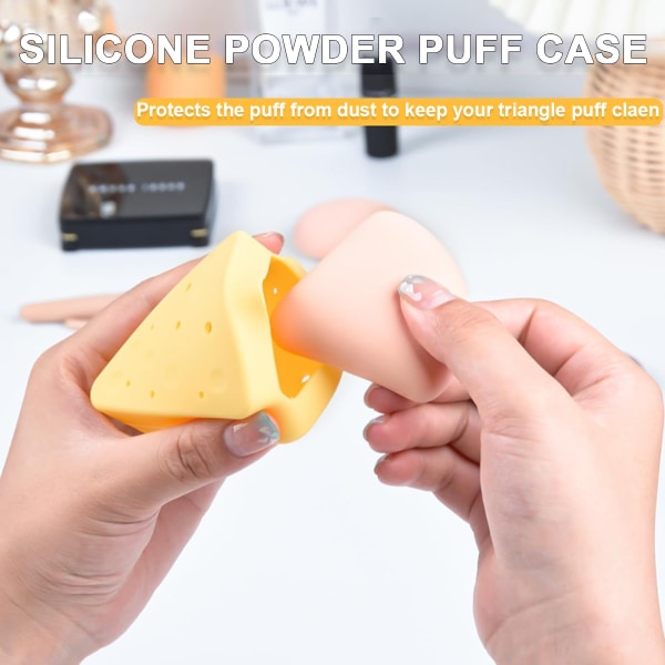 Triangel Powder Puff Case, Andas Silikon Makeup Svamp
