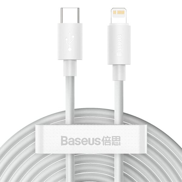 2-PACK BASEUS Wisdom 1.5m 20W Type-C - Lightning Kabel - Vit White Vit