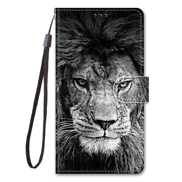 Samsung Galaxy A52s 5g Skal med Kreativt Mönster Tui Magnetiskt Kortfodral Plånbok - Lejon