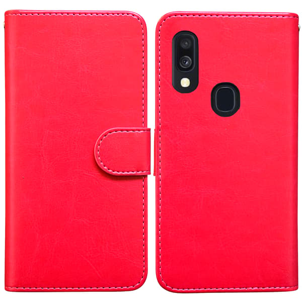 Galaxy A40, läderfodral, skydd, svart Svart
