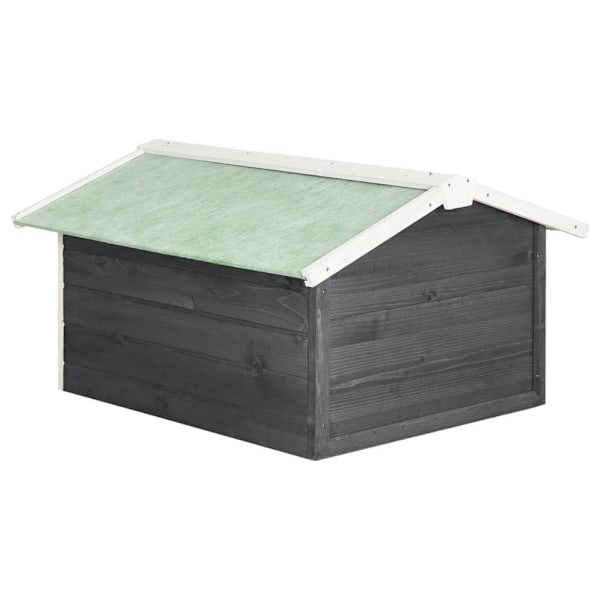 vidaXL Garage för robotgräsklippare 72x87x50 cm grå och vit granträ grå