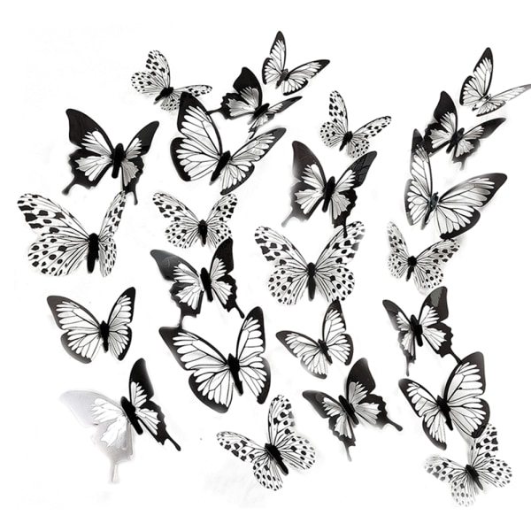 3D Butterfly Wall Decor Stickers, 48st Black Butterfly Home D