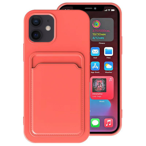 iPhone 12 Mini - Skal med Korthållare Lila
