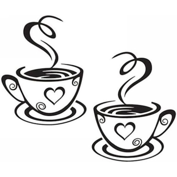 Kaffekopp Design Dekaler Vägg Hem Dekaler Kök Restaurang De