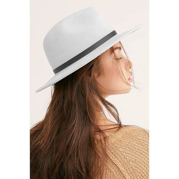 Dam Bälte Spänne Fedora Hatt Klassisk Bredbrättad Filt Panama Hatt
