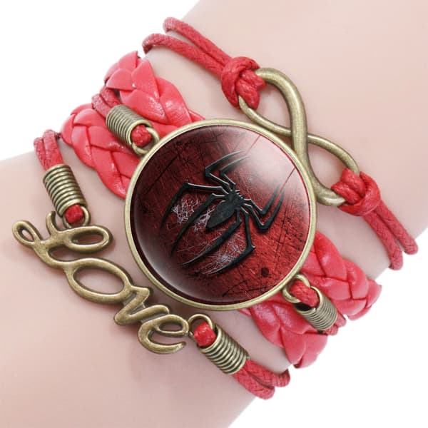 Spiderman-inspirerat flätat retroarmband - 12090703